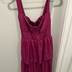 Lulu's Purple Tiered Ruffled Sundress Sweetheart Neckline